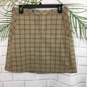 Mountain Hard Wear Women's Plaid Skirt Size 6 Tan Plaid Cotton Blend